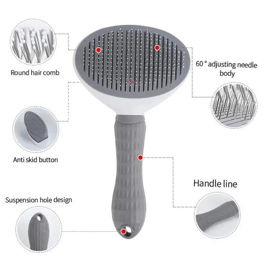 Self-Cleaning Pet Brush for Dogs and Cats – Hair Remover Grooming Comb